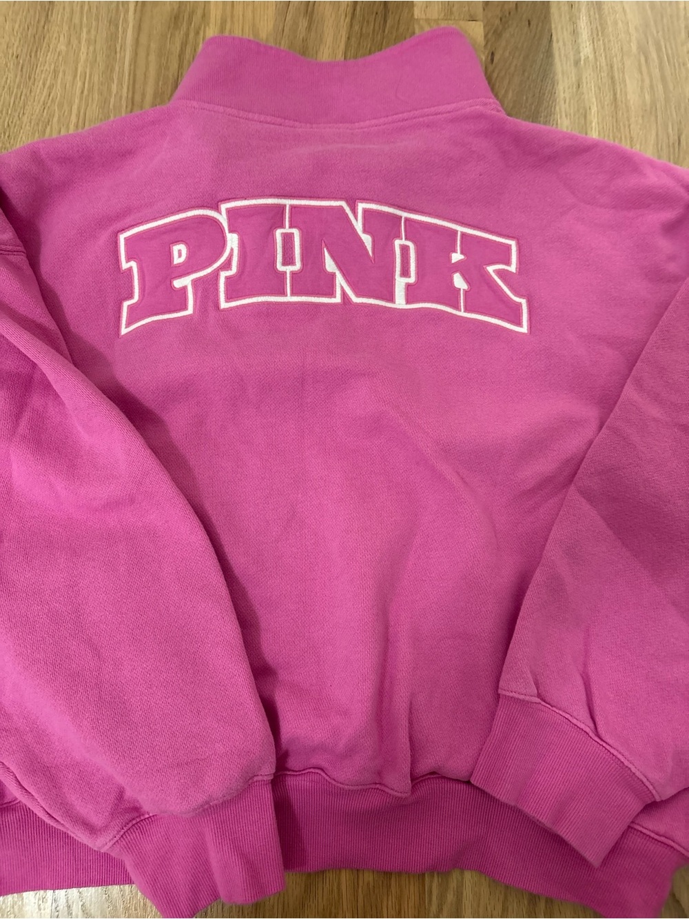 PINK Victoria's Secret Hot Pink Quarter-Zip Pullover - Picture 4 of 4